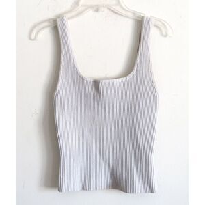 BABATON Light Gray Ribbed Tank - Size Small